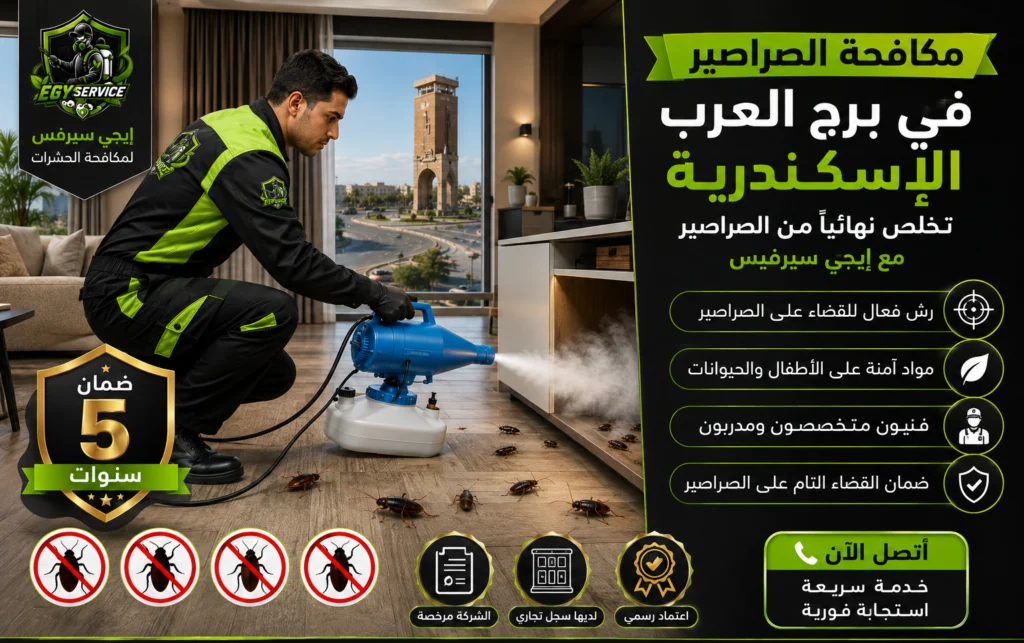 مكافحة الصراصير في برج العرب الإسكندرية